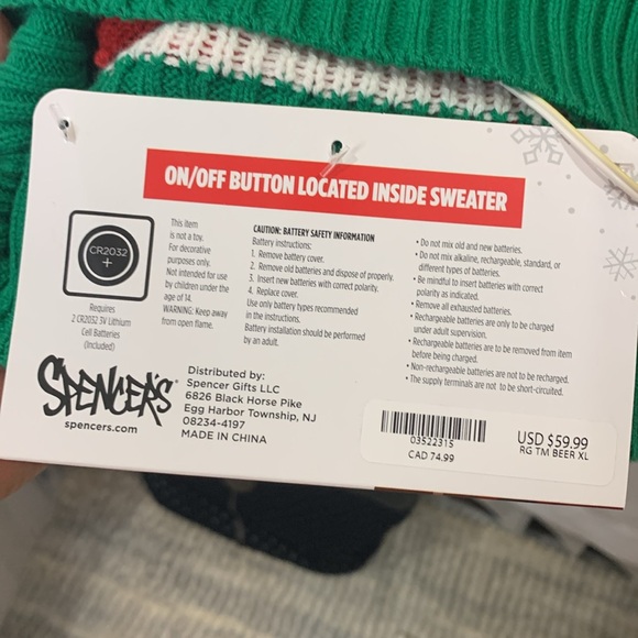 Spencer’s Light up Christmas Sweater Men’s size XL - Picture 4 of 6